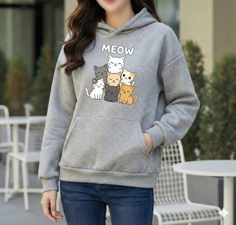 Premium Comfortable Printed Ladies Winter Hoodie