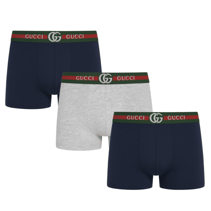 GUCCI 3-Pack Boxer Shorts Men's Trunks ( Multi Color)