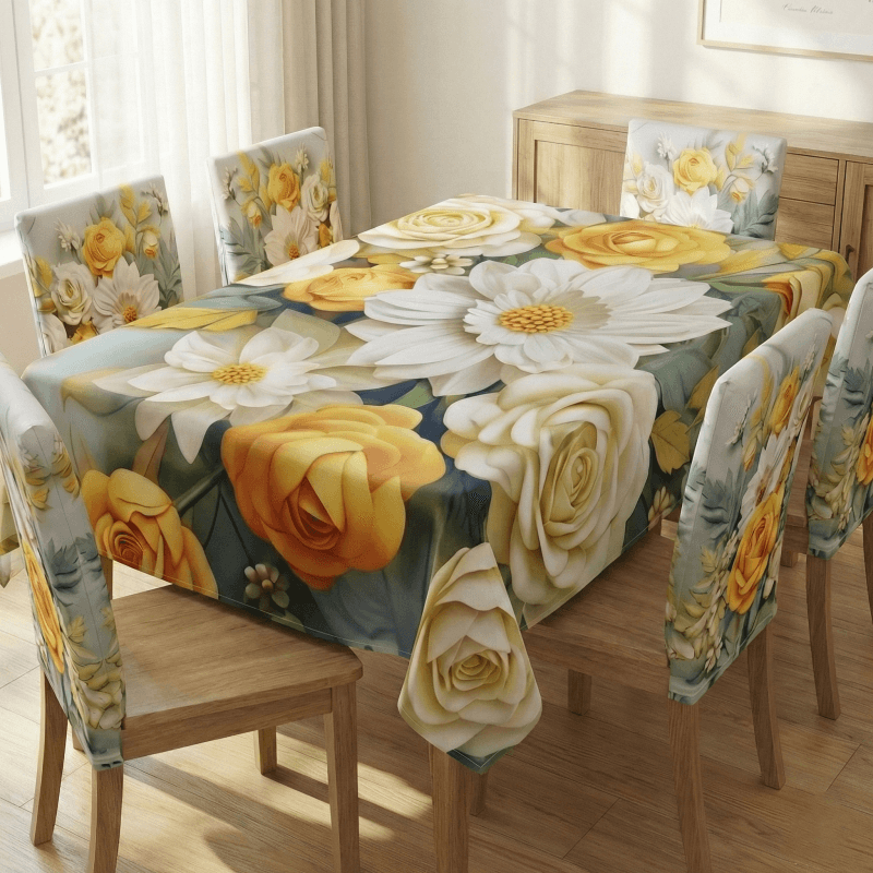 China Premium 3D Print Table Cloth Set