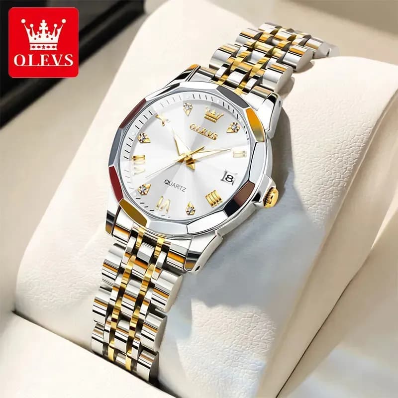 OLEVS Watch for Women Branded Stainless steel Elegant Luminous Ladies Watches 9931 Silver