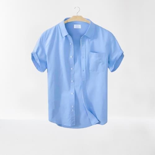 Men's Stylish Half Sleev Casual Solid Shirt  ( SKy )