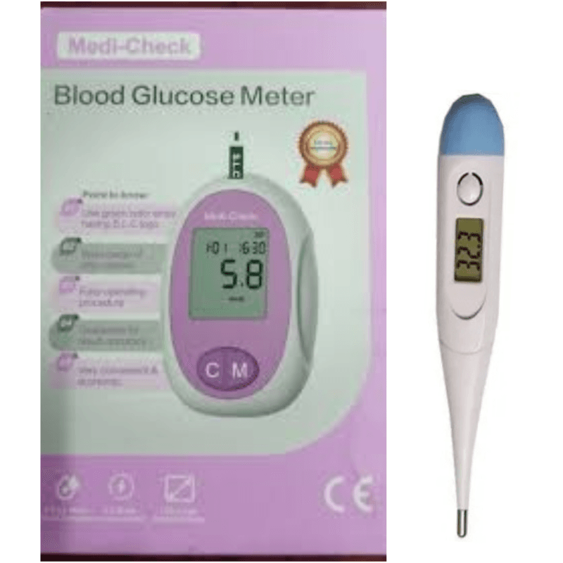 Medi-Check Blood Glucose Meter with Free Thermometer