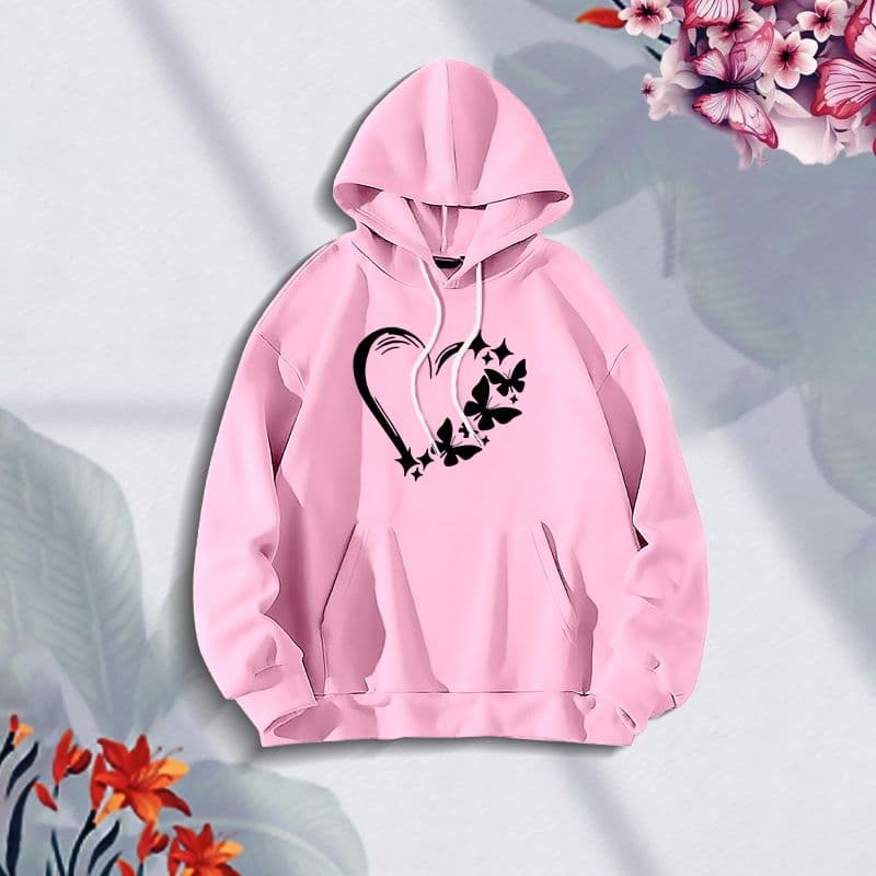 Premium Comfortable (Love Butterflies) Ladies winter hoodie