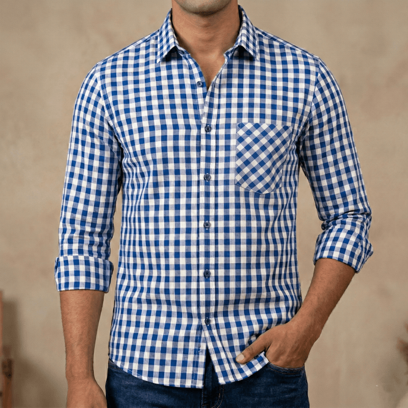Men's  long sleeve check shirt