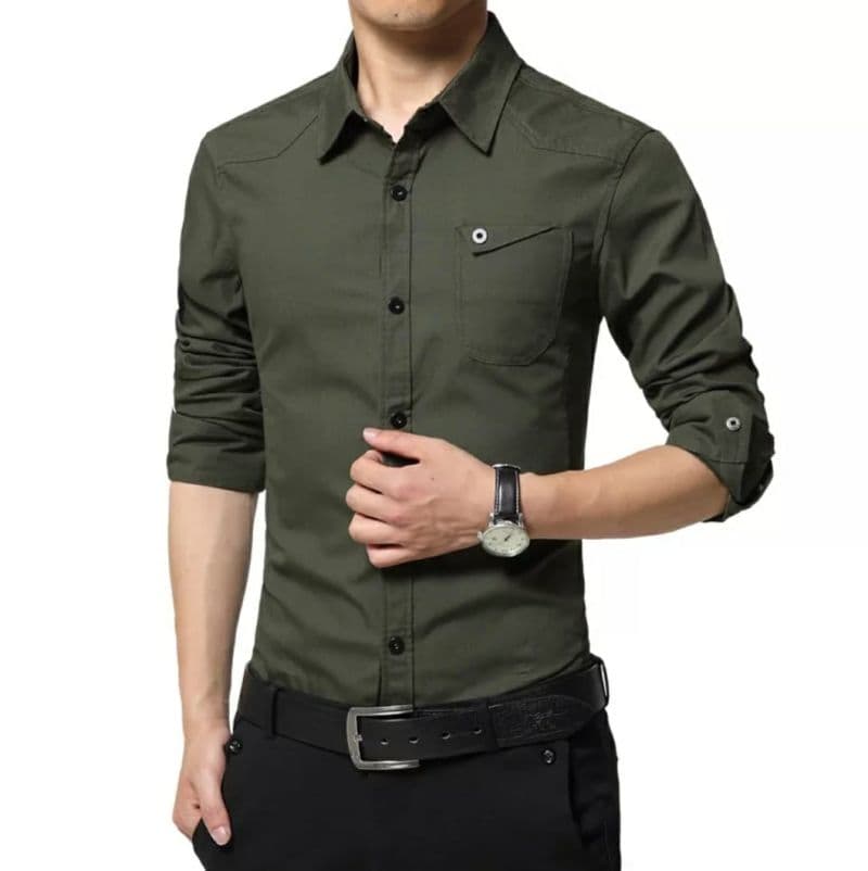 Fashionable casual shirt for men(Olive)